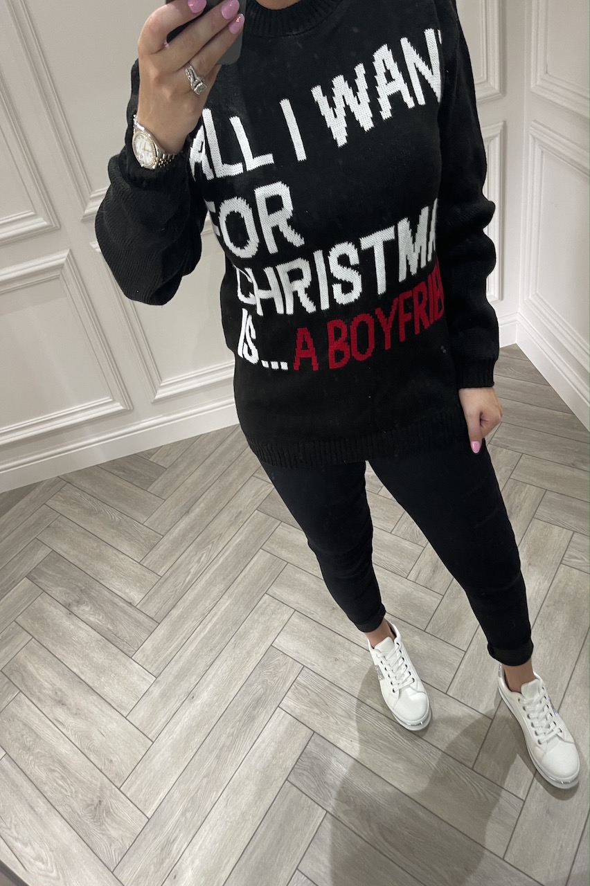 Black Boyfriend Christmas Jumper