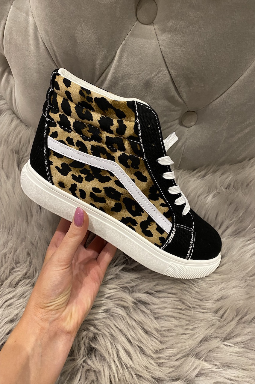 Legacy High Top Leopard Trainers