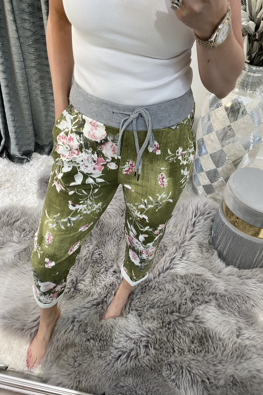 khaki drawstring joggers