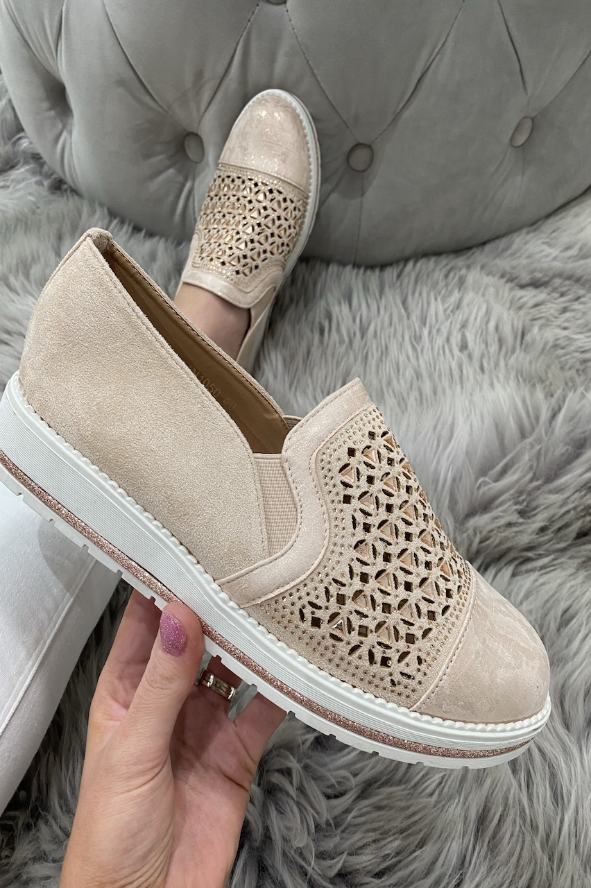 Traci Pink Diamante Loafers Want That Trend