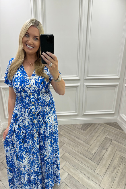 Mauritiabblucille Dress Dress Blue Flower