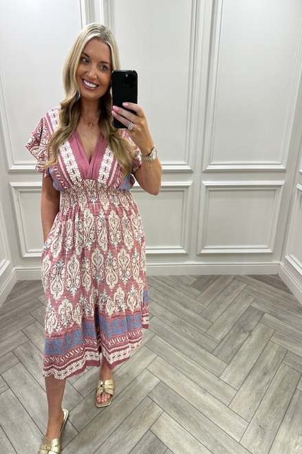 Grace Pink A-Line Tiered Dress main image 0