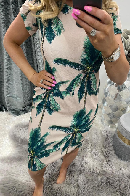 Palm Tree Midi Dress - Want That Trend