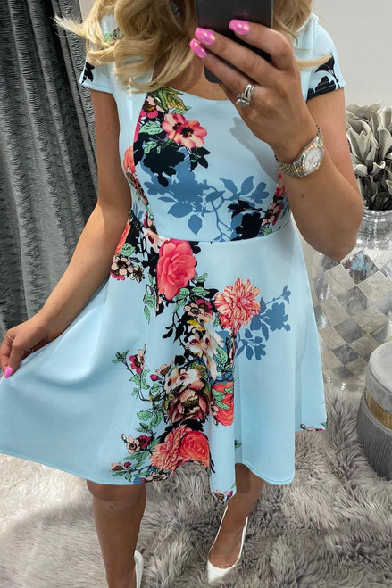 Aqua Olivia Floral Skater Dress - Want That Trend