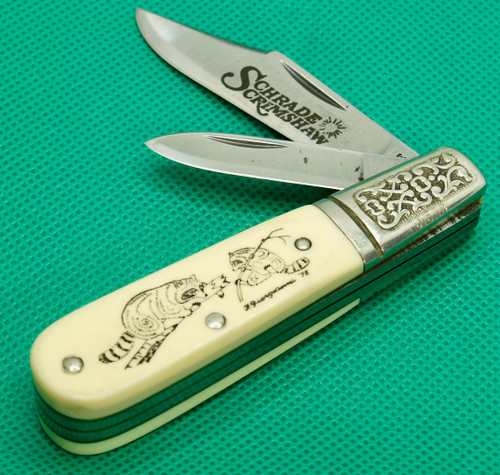 Schrade 1978 Barlow Scrimshaw SC-506 Racoons