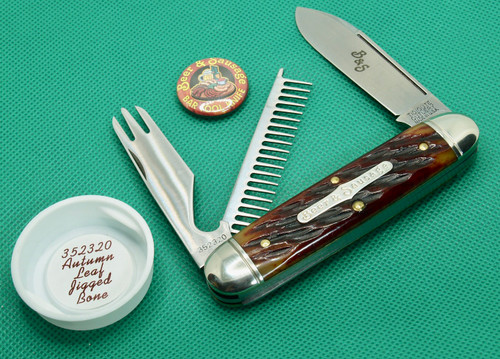 Great Eastern Tidioute Beer & Sausage Knife Autumn Leaf Jigged Bone 352320
