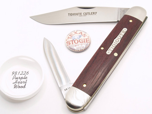 Great Eastern Tidioute Texas Stogie Purple Heart Wood 981226 With GEC Leather Belt Sheath