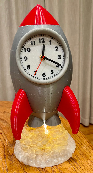 3d Printed Rocket Ship Clock.