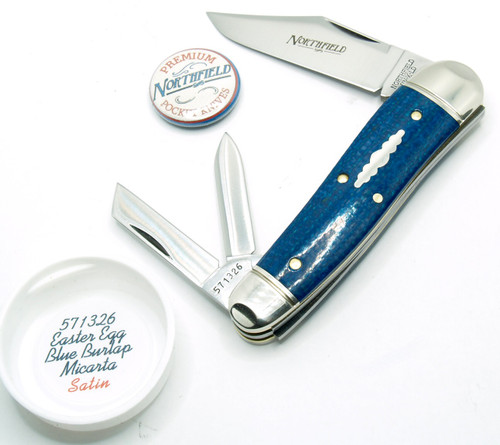Great Eastern Northfield Geppetto Whittler Easter Egg Blue Burlap Micarta Satin 571326