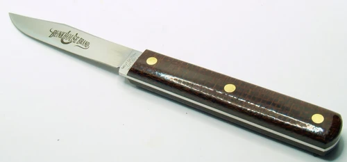 Great Eastern Cutlery 1095 Carbon Fixed Blade Paring Knife Rustic Burlap K31CAR W/Tube