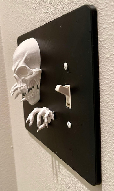 3D Printed  Light Switch Cover Skull