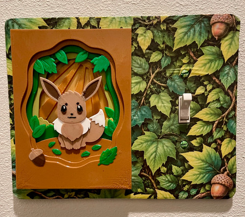 3D Printed  Light Switch Cover Pokemon Eevee Shadow Box
