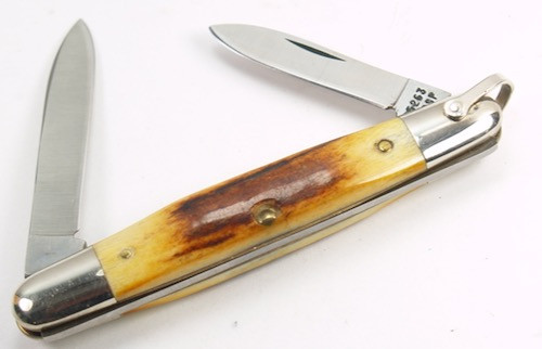  Case XX 1980 Eisenhower Pen Knife Stag 10 Dot With Bail 05263 As Is
