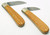 2 Knife Set Great Eastern Cutlery Farm & Field Wood Chipper Antique Heart Pine Wood 930126L  & 930126S