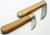 2 Knife Set Great Eastern Cutlery Farm & Field Wood Chipper Antique Heart Pine Wood 930126L  & 930126S With Leather Sheath