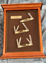 1984 Case XX Congress Stag Handles Scrolled Bolsters 6 Dot With Display Case