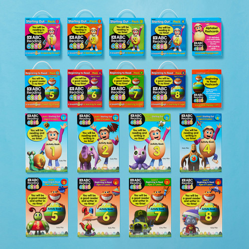 ReadingEggs Mega Book Pack (Ages 4–7) – 80 books, activity books, and flashcards, ESA eligible learn-to-read curriculum
