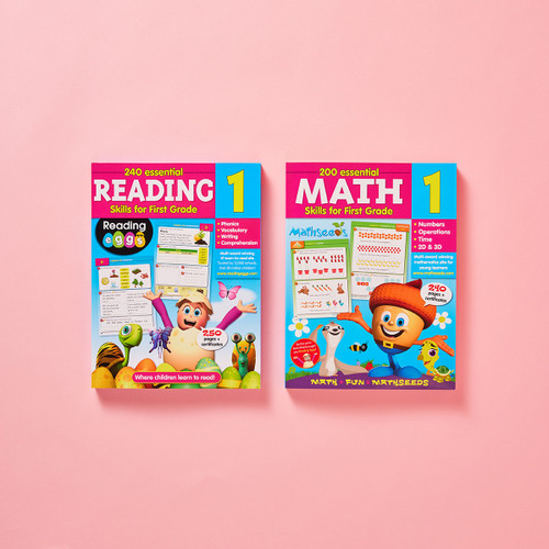 Reading & Math Essential Skills - First Grade Bundle – Grade 1 reading and math workbooks, ESA eligible homeschool curriculum
