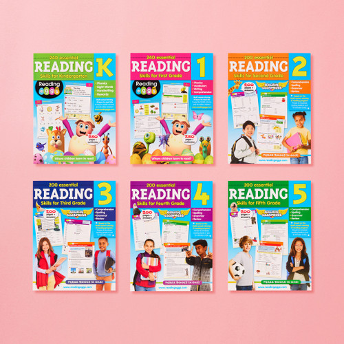 Essential Skills Reading Bundle Kindergarten to Grade 5 – 6 reading workbooks, ESA eligible homeschool reading curriculum K-5