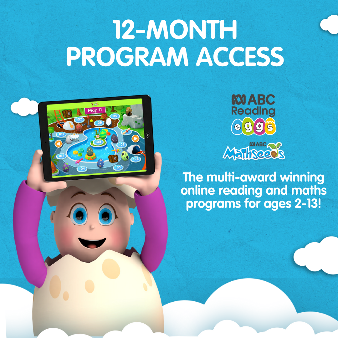 12-month Program Access to ABC Reading Eggs and ABC Mathseeds