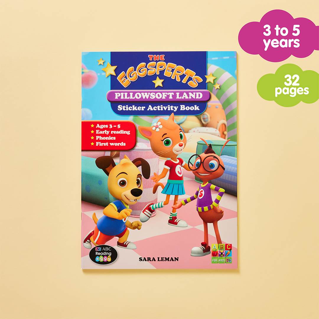 Pillowsoft Land Sticker Activity Book – The Eggsperts (Ages 3–5)