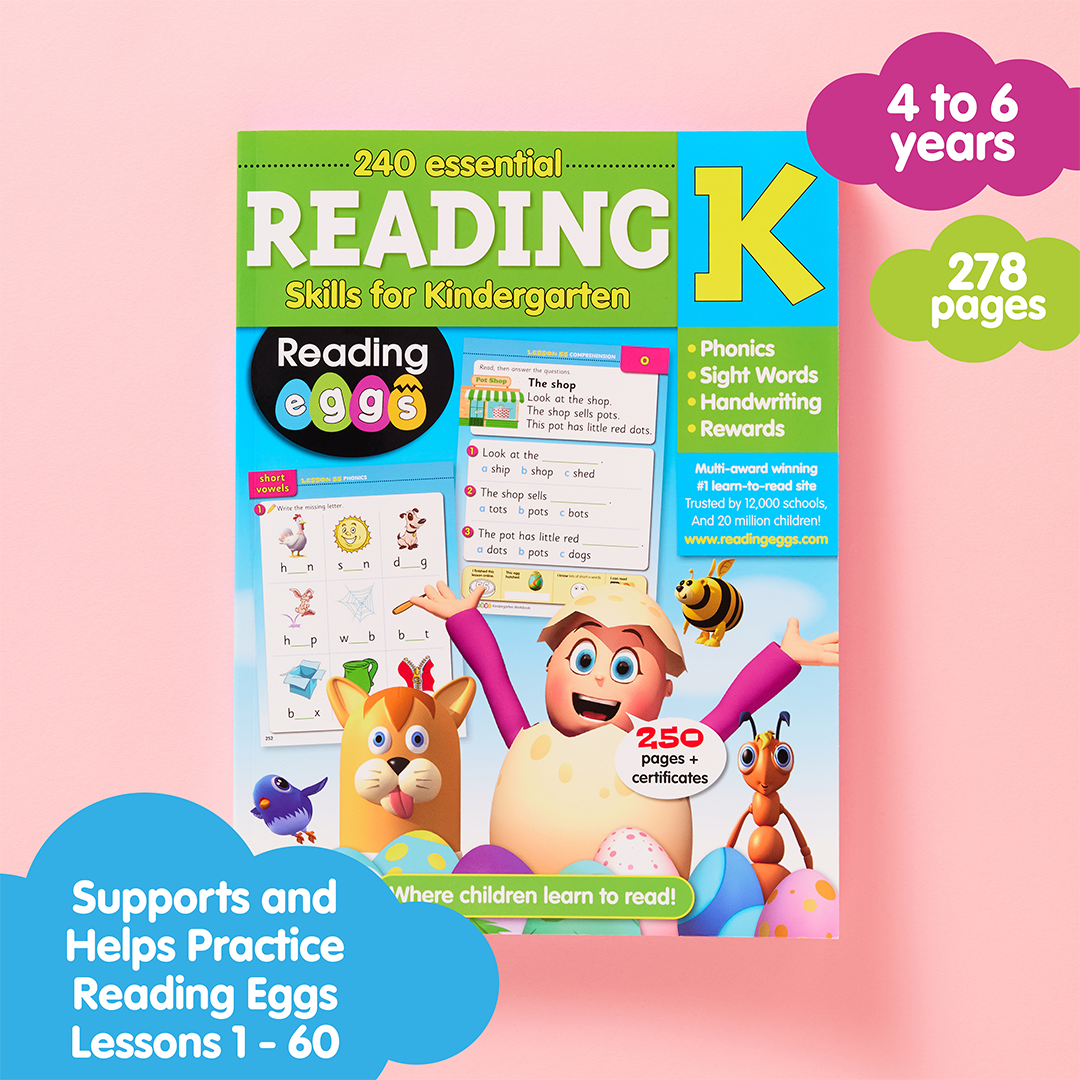 Kindergarten Reading Workbook - 240 Essential Reading Skills - Homeschool