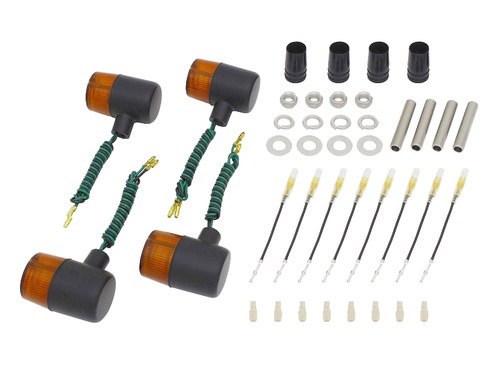 W650 (99~03) “71 STYLE” INDICATOR KIT, BLK/ORANGE, 016091-56