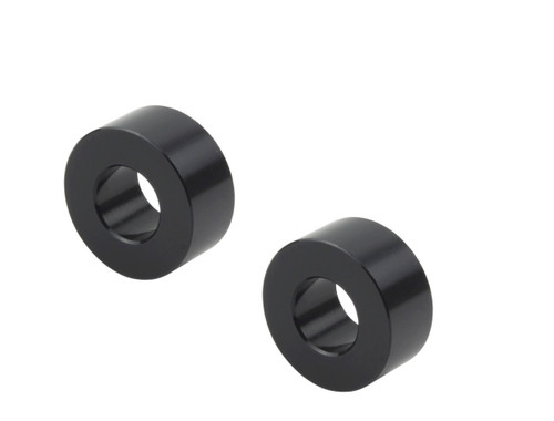 BLACK MACHINED ALLOY SPACERS, 2PC SET, T= 10mm x 10mm ID x 21.8mm OD, 101010-06 BLACK MACHINED ALLOY SPACERS, 2PC SET, T= 10mm x 10mm ID x 21.8mm OD, 101010-06