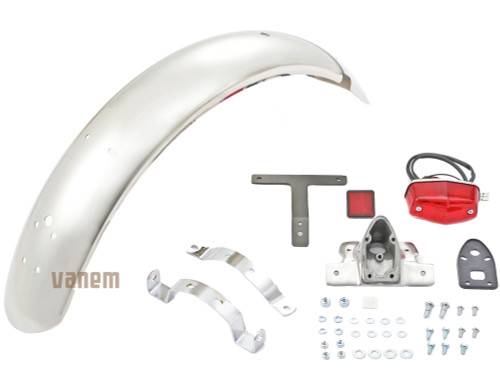 DAYTONA 39147 SR400/500 STAINLESS REAR FENDER 'KIT', W/TAILLIGHT
