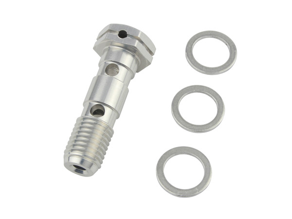 POSH MACHINED ALLOY "BANJO BOLT", DOUBLE, (EARLS TYPE), M1 X P1.25, 550020-03