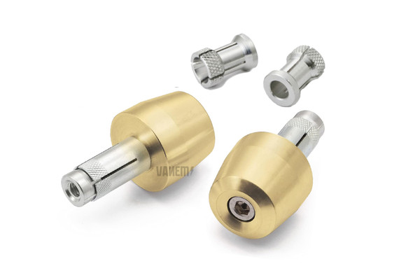 "DAYTONA "PINO-3" WEIGHTED BAR ENDS, CNC MACHINED, CHAMPAGNE/GOLD ANODIZED, 99983