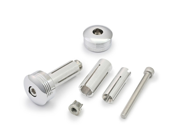 "RING" HANDLEBAR ENDS, CNC, "CHROME", 14-19MM, UNIVERSAL, 81229
