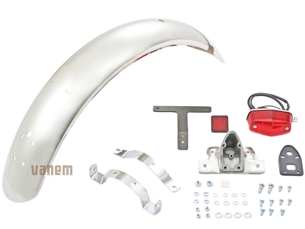 DAYTONA 39147 SR400/500 STAINLESS REAR FENDER 'KIT', W/TAILLIGHT