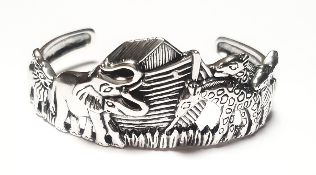 Kabana Sterling Silver Noah's Ark Cuff Bracelet - Vintage