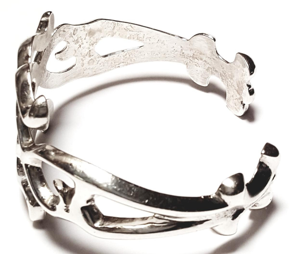 F. L. Begay Sterling Silver Sandcast Navajo Cuff Bracelet - Vintage 