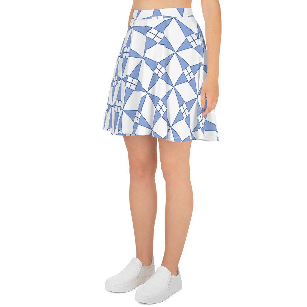 Ann Gertrude "Windmill" Skater Skirt - Sky Blue