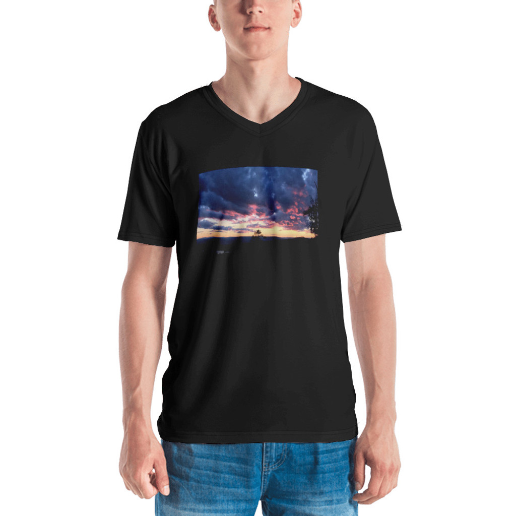 Rusty Bucket Apparel "Sky is the Limit" Men's V-Neck Tee - Black