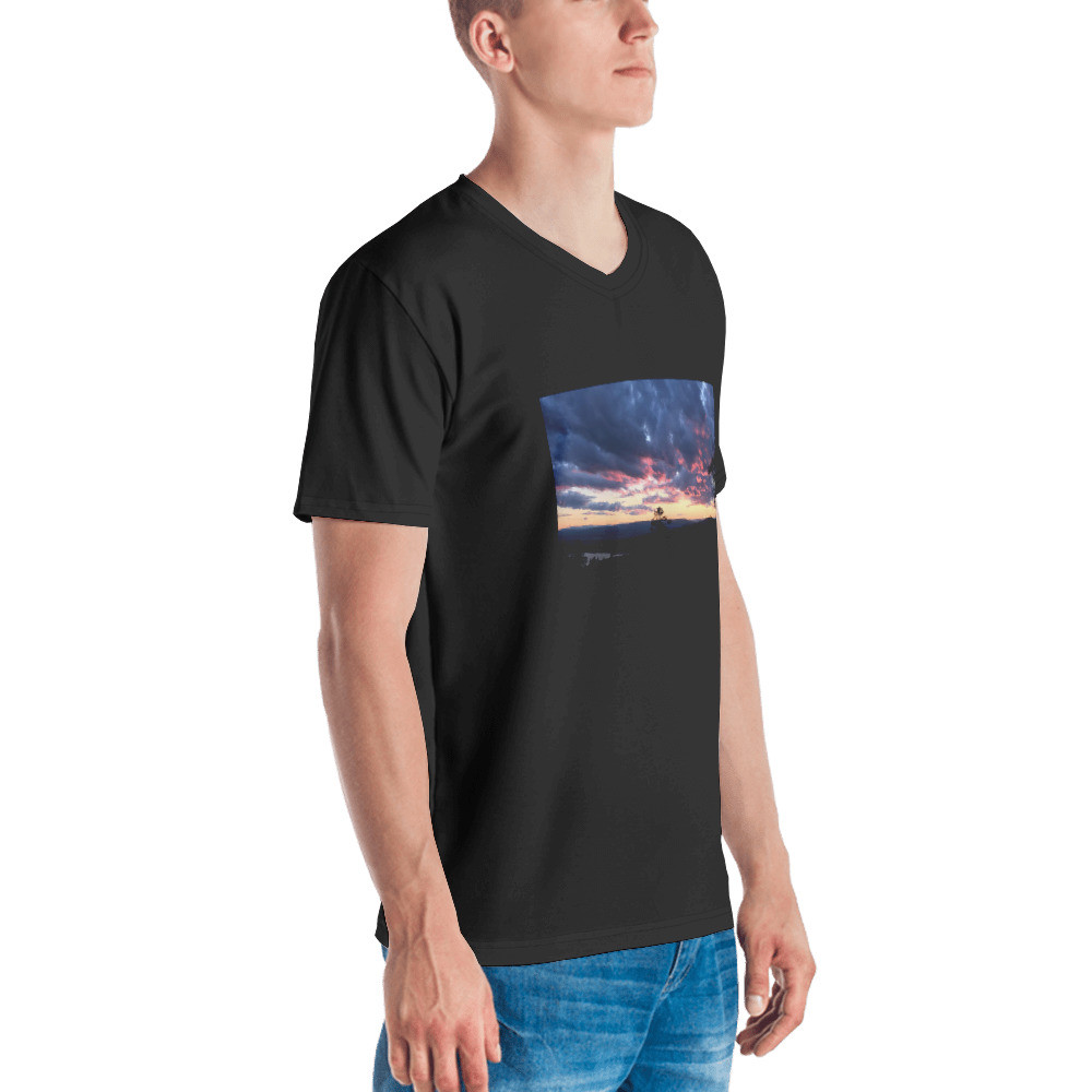 Rusty Bucket Apparel "Sky is the Limit" Men's V-Neck Tee - Black