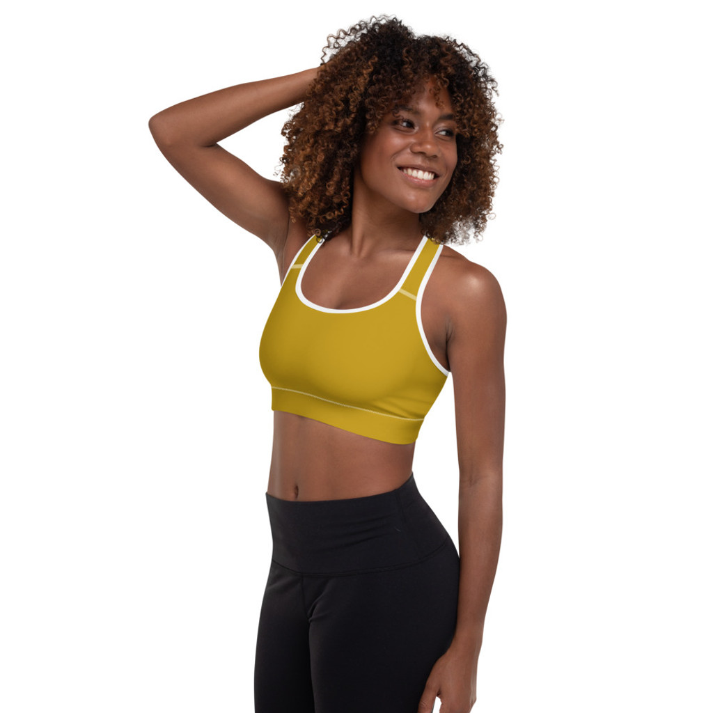 Ann Gertrude Butterscotch Padded Sports Bra