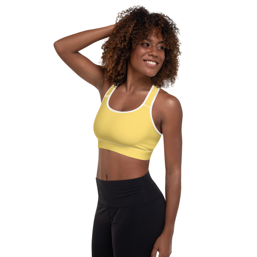 Ann Gertrude Light Mustard Padded Sports Bra