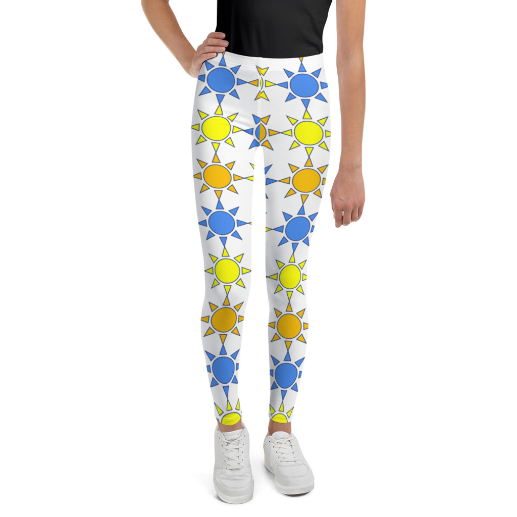 Ann Gertrude "Sunny Skies" Girls Youth Legging - Blue