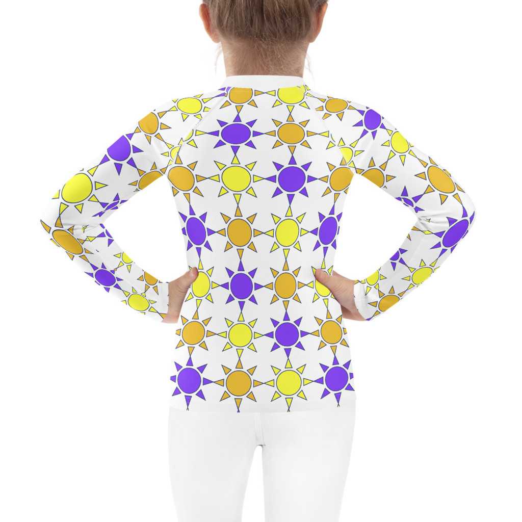 Ann Gertrude "Sunny Skies" Girls Rash Guard - Purple
