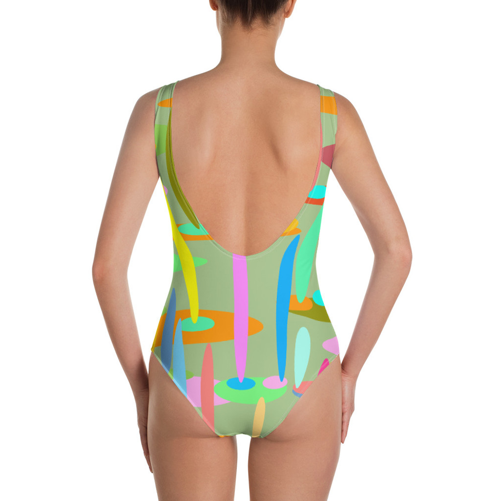 Ann Gertrude "Ponds Paradise" One-Piece Swimsuit - Green