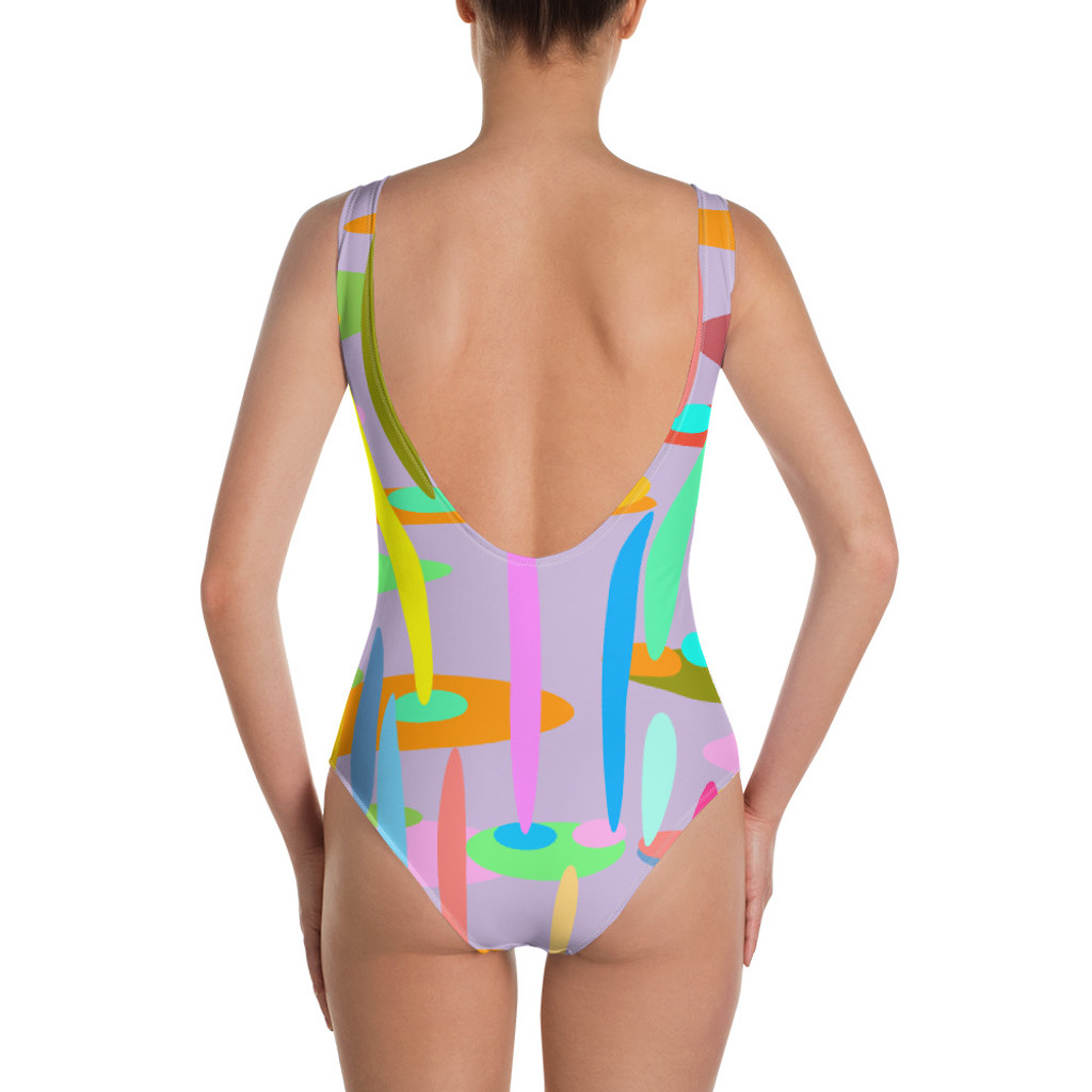 Ann Gertrude "Ponds Paradise" One-Piece Swimsuit - Lavender