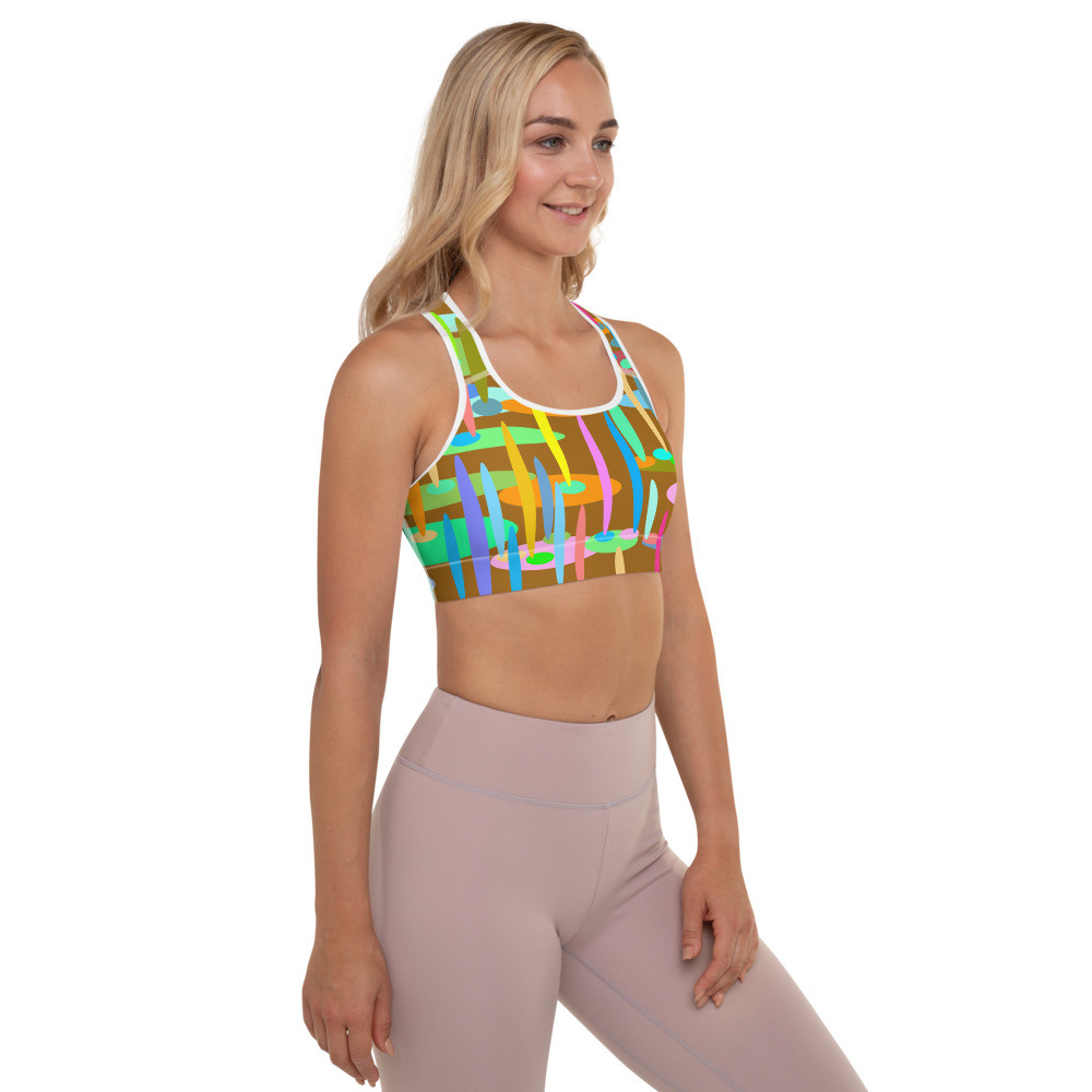Ann Gertrude "Ponds Paradise" Padded Sports Bra - Brown
