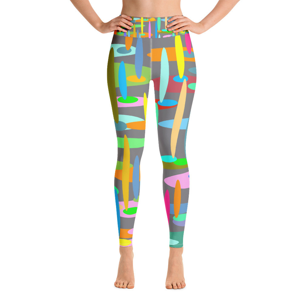 Ann Gertrude "Ponds Paradise" Yoga Legging with Pocket - Gray