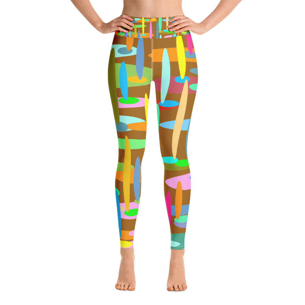 Ann Gertrude "Ponds Paradise" Yoga Legging - Brown