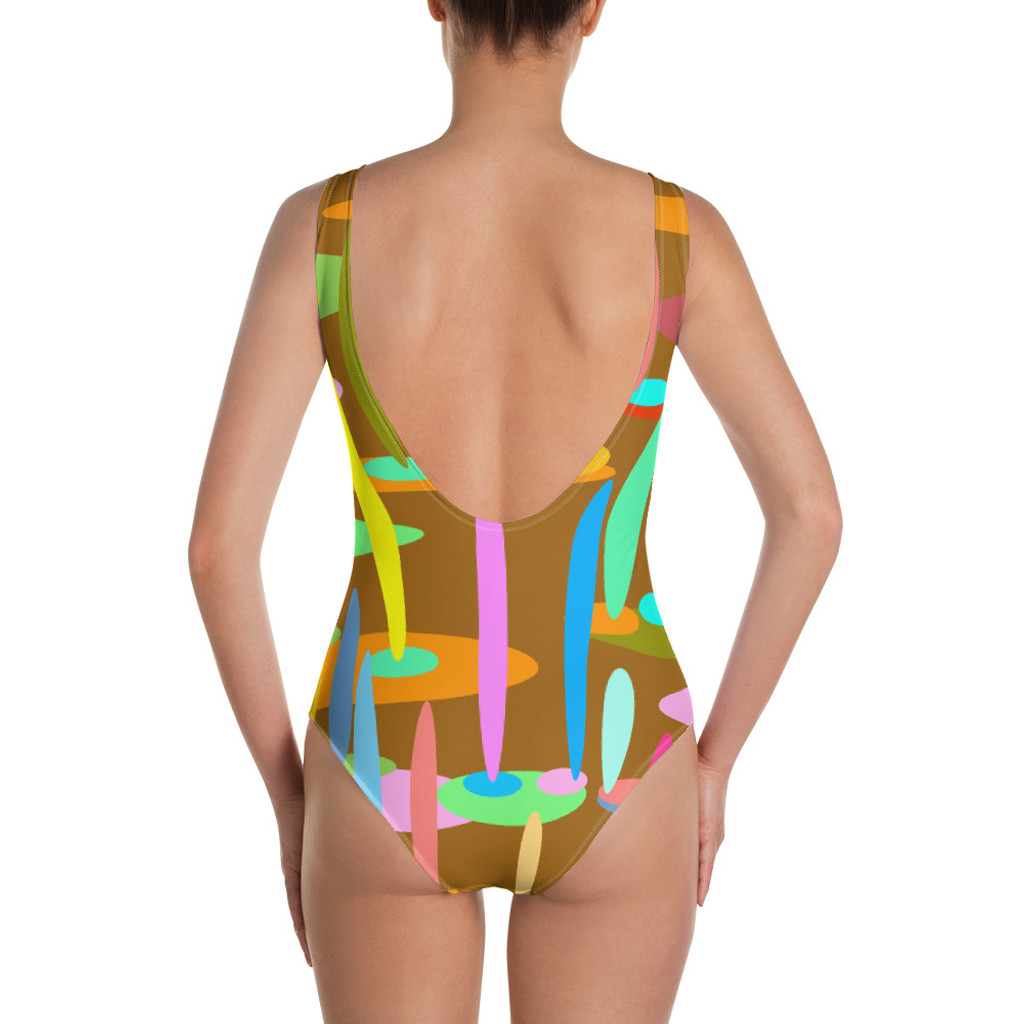 Ann Gertrude "Ponds Paradise" One-Piece Swimsuit - Brown
