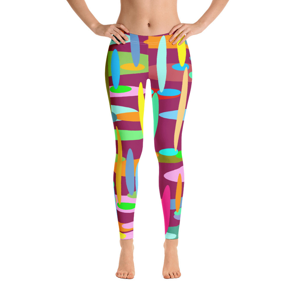 Ann Gertrude "Ponds Paradise" Low Rise Legging - Wine