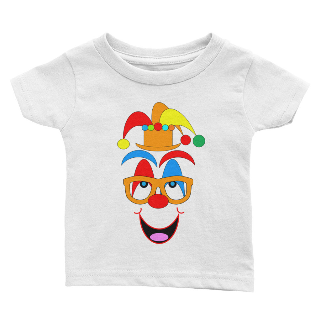 Ann Gertrude Clown Short Sleeve Tee 6M to 24M/Infant to Toddler (Orange Hat & Glasses)